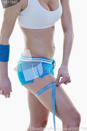 Image of fitness and exercise with blonde woman