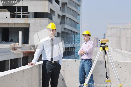 Image of Team of architects on construciton site