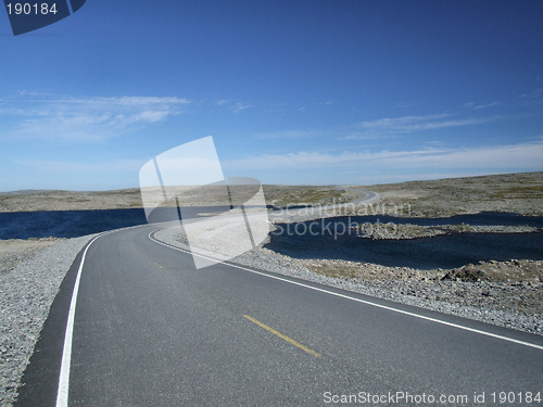 Image of Scenic road among lakes