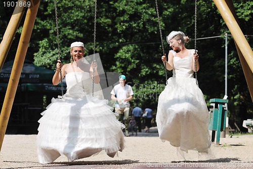Image of beautiful bride outdoor