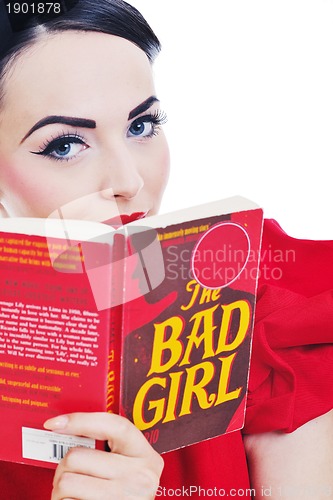 Image of beautiful young woman read book