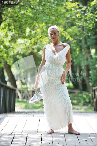 Image of beautiful bride outdoor