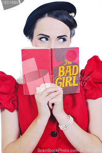 Image of beautiful young woman read book