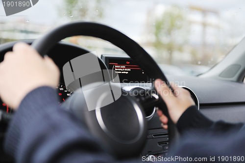 Image of man using car navigation