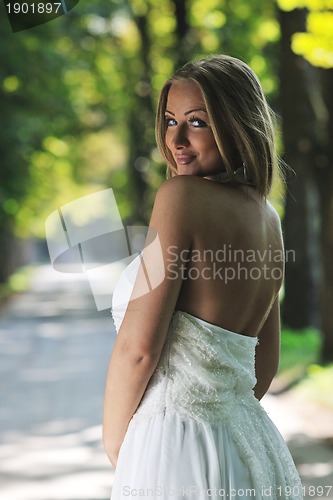 Image of beautiful bride outdoor