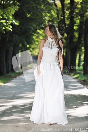 Image of beautiful bride outdoor
