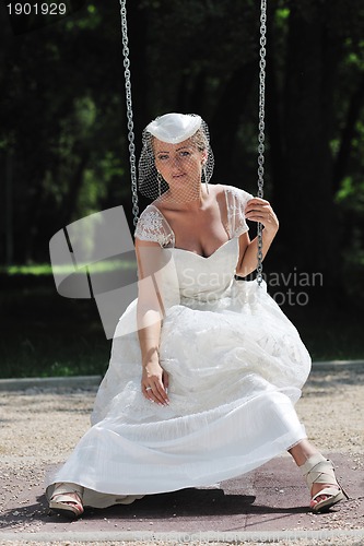 Image of beautiful bride outdoor
