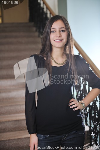 Image of student girl portrait at university campus 
