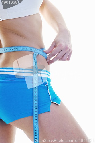 Image of fitness and exercise with blonde woman