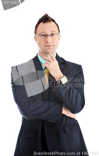 Image of one young businessman isolated