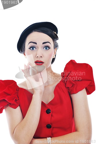 Image of beautiful young woman isolated on white