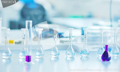 Image of test tubes in bright modern labaratory