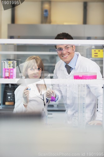 Image of science people in bright lab