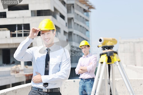 Image of Team of architects on construciton site