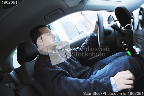 Image of man using car navigation