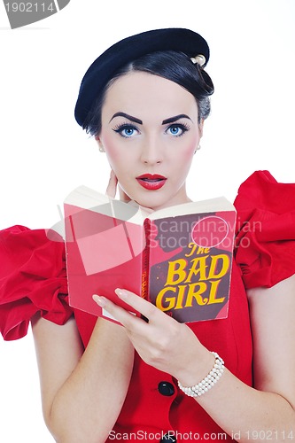 Image of beautiful young woman read book