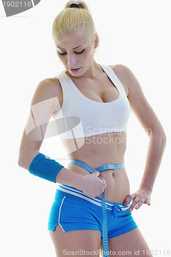 Image of fitness and exercise with blonde woman