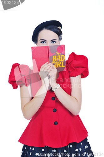 Image of beautiful young woman read book