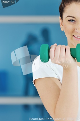 Image of woman fitness workout with weights