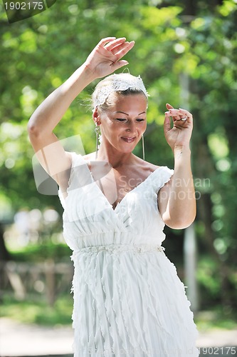 Image of beautiful bride outdoor