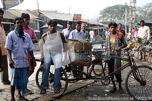 Image of People on market in Kumrokhali, West Bengal, India January 12, 2009.