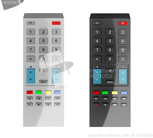 Image of Black and gray remote controls