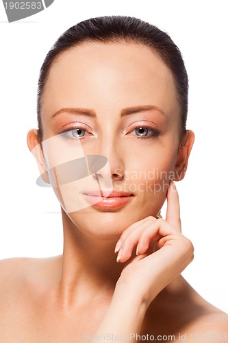 Image of confident smiling girl with natural makeup