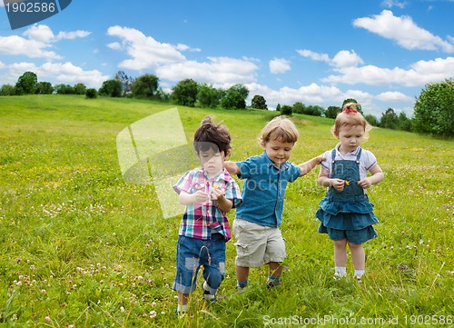 Image of three little friend in the park