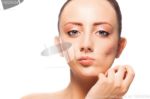 Image of pretty girl tasting food