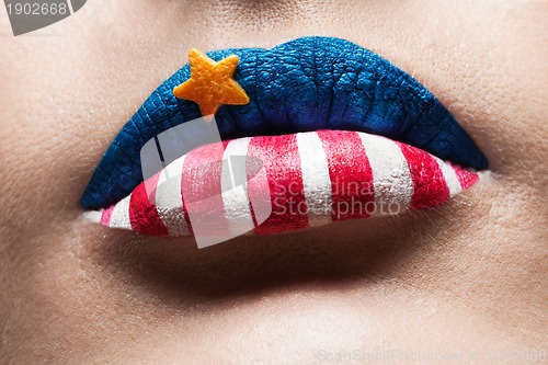 Image of macro 4th july lips