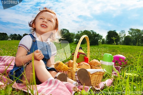 Image of little picnicker in the park
