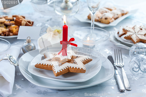 Image of Place setting for Christmas evening 