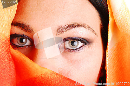 Image of Closeup of eyes of girl.