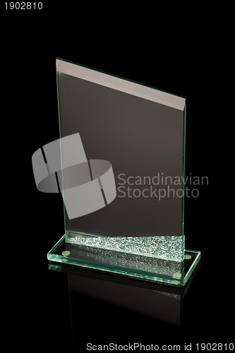 Image of first place award glass trophy