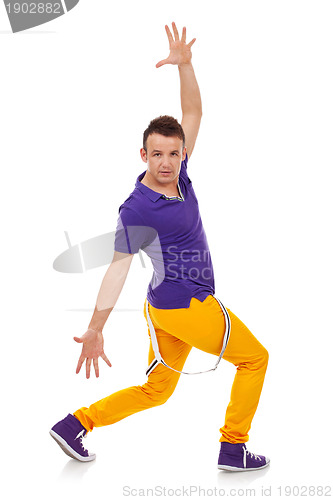 Image of hip hop dancer isolated over white