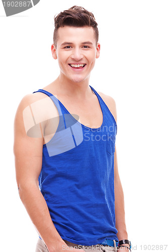Image of young attarctive handsome man smiling