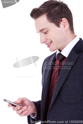 Image of business man reading an SMS