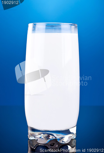 Image of Full glass of fresh cow milk 