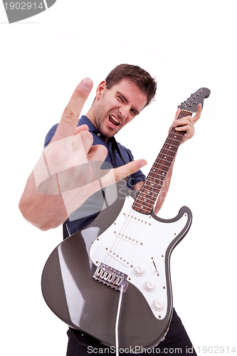 Image of rockstar holding an electric guitar