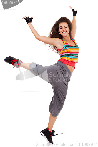 Image of modern slim hip-hop style woman dancer