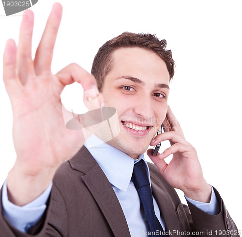 Image of approving the good news on the phone