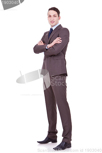 Image of businessman with arms crossed on white backgroun