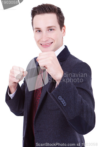 Image of Business man ready for a fight