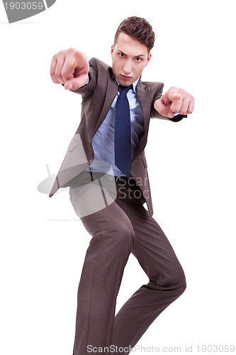 Image of Angry Business man pointing