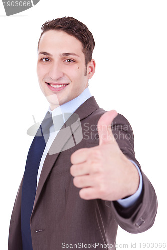 Image of business man going thumbs up