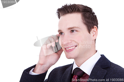 Image of business man speaking over cellphone