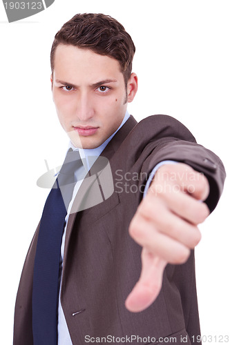 Image of business man with thumbs down
