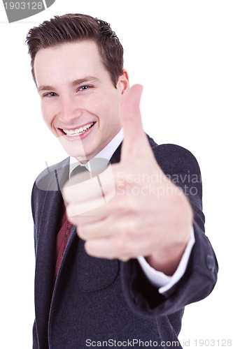 Image of  business man going thumbs up