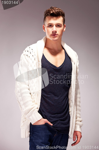 Image of relaxed fashion male model