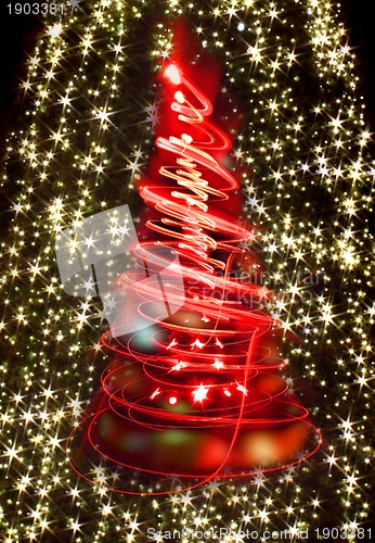 Image of christmas tree from xmas lights